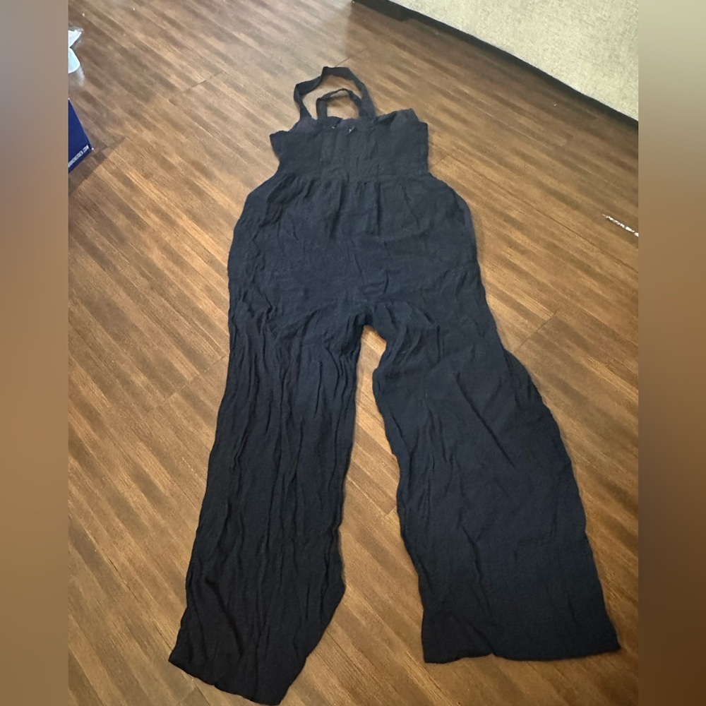 Madewell Smocked Crop Jumpsuit deep navy style H1084 size 00 - Picture 10 of 10